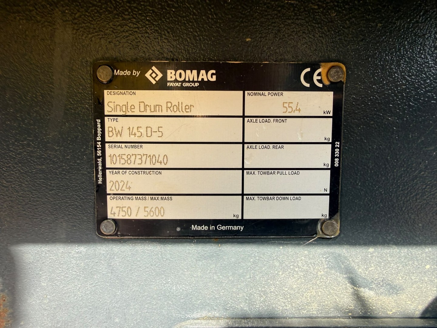 Used Bomag BW145 D Roller