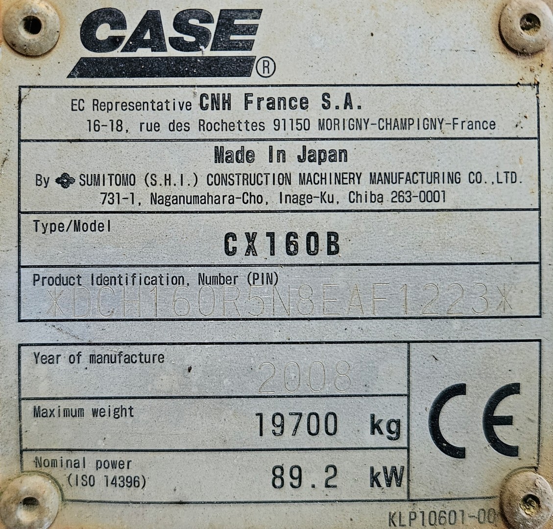 Used Case CX160B Excavator