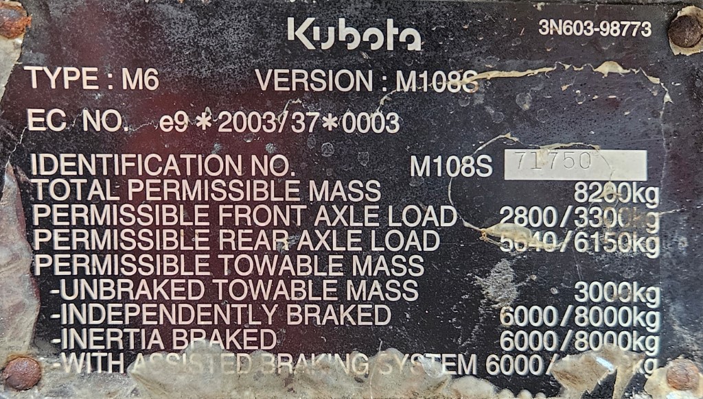 Used Kubota M108S 4wd Tractor