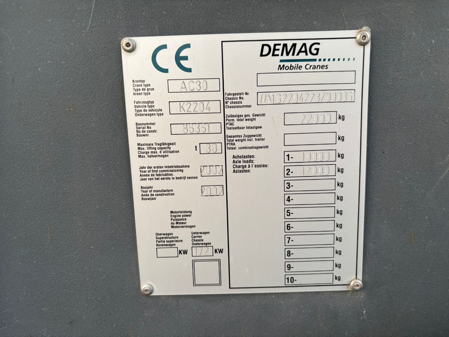 Used Terex Demag AC30 Mobile Crane