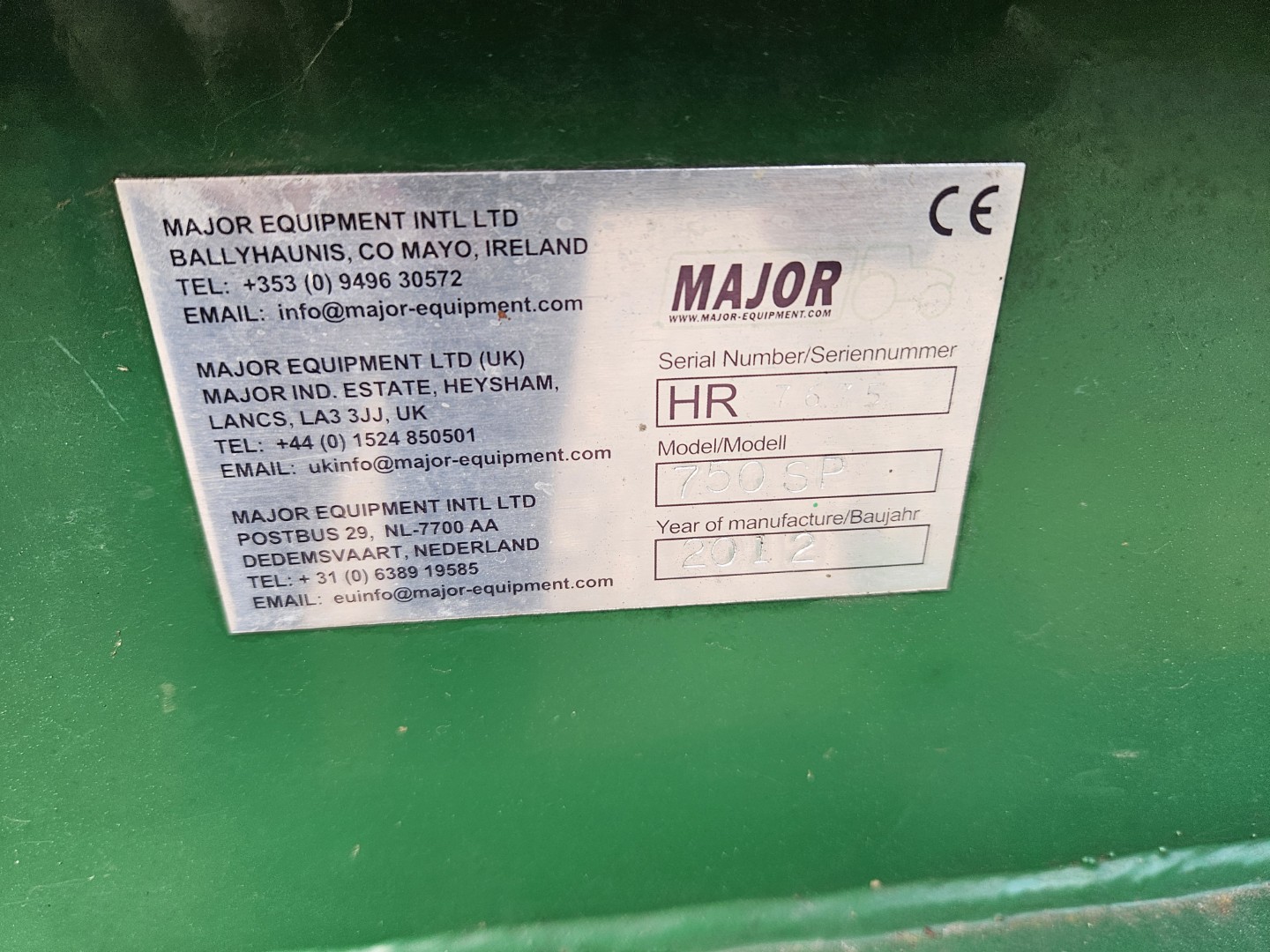 Used Major 750SP Muck Spreader