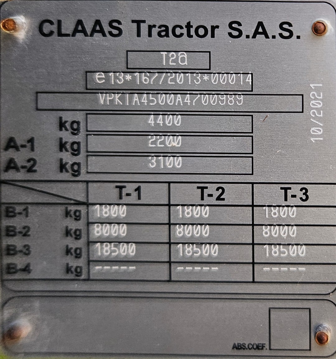 Used Claas Nexos 240F 4wd Tractor