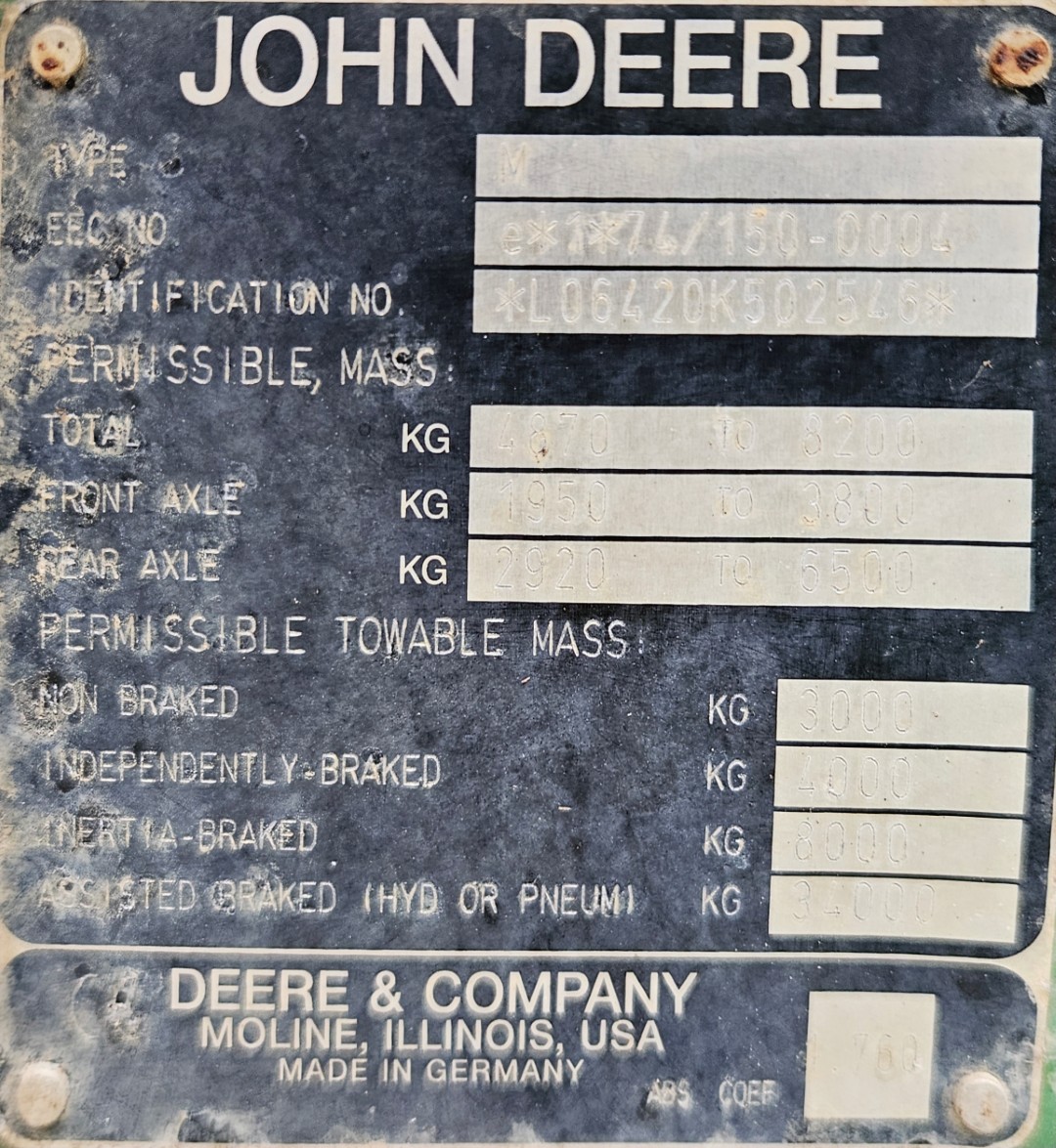 Used John Deere 6420 4wd Tractor