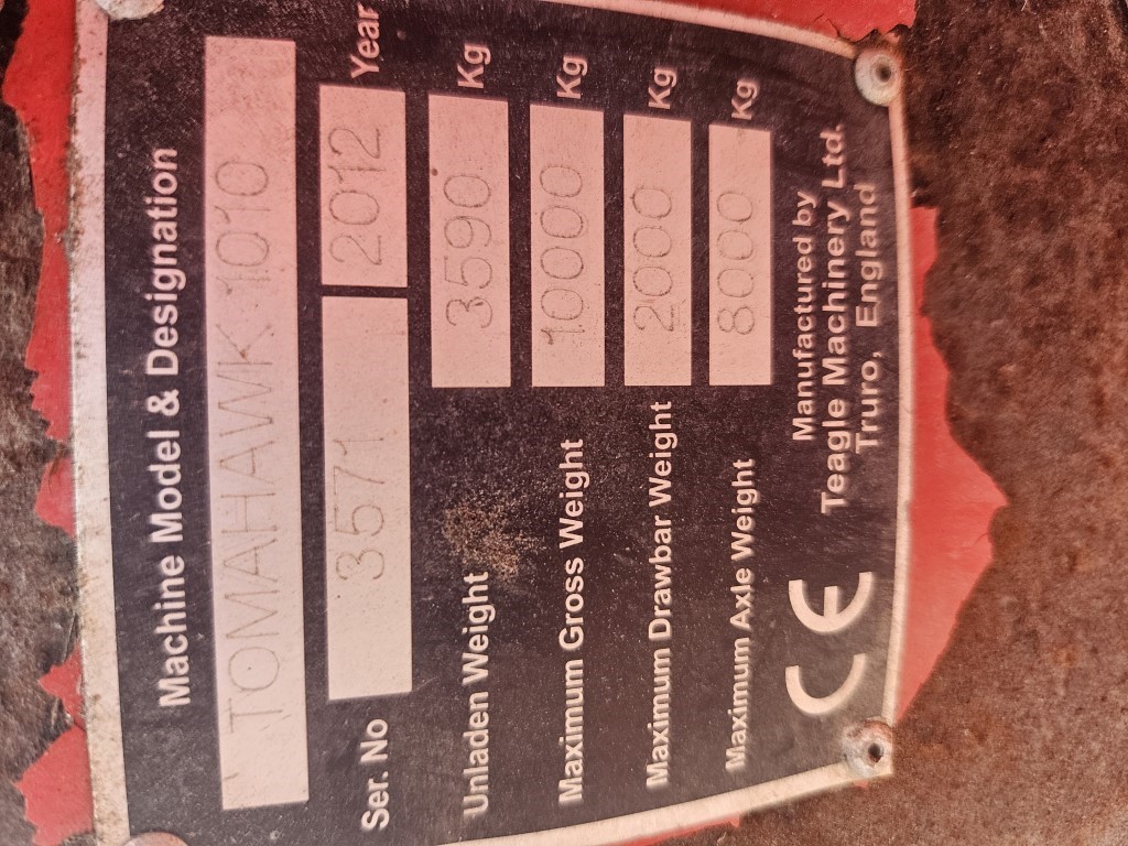 Used Teagle Tomahawk 1010 Bale Shredder