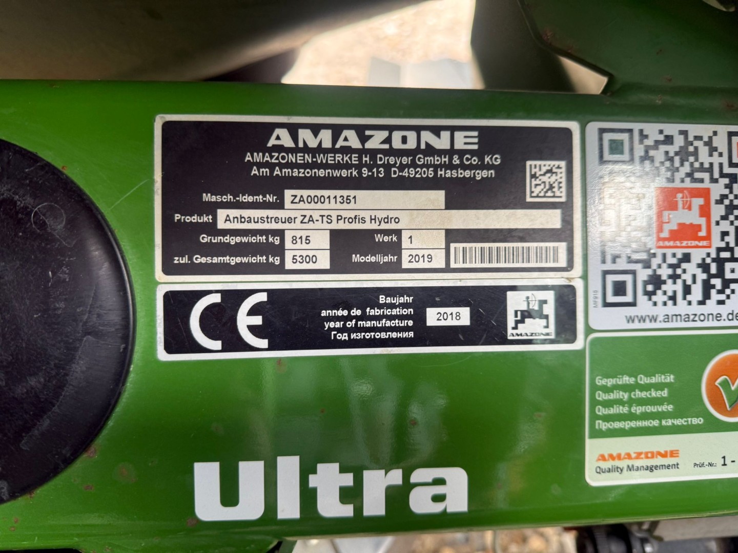 Used Amazone ZA-TS 4200 Profis Hydro Fertiliser Spreader