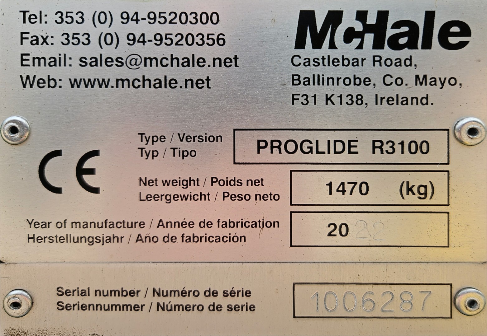 Used McHale Proglide R3100 Mower