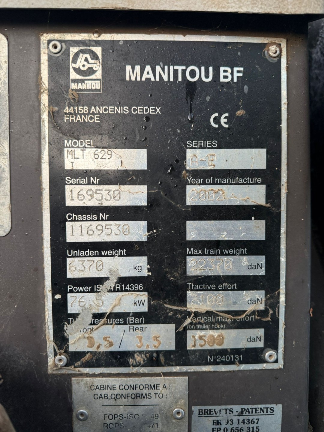 Used Manitou MLT 629 Telehandler