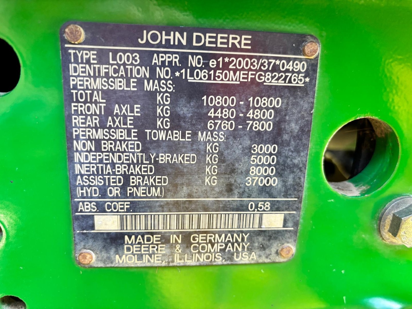 Used John Deere 6150M 4wd Tractor