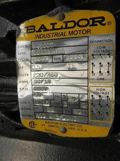 Used 21" x 20" BALL & JEWEL MODL SB15 DUAL SHAFT SHREDDER