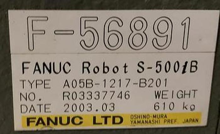 Used FANUC S-500iB WITH RJ3iB CONTROL 15KG X 2757MM REACH 6 AXIS ROBOT