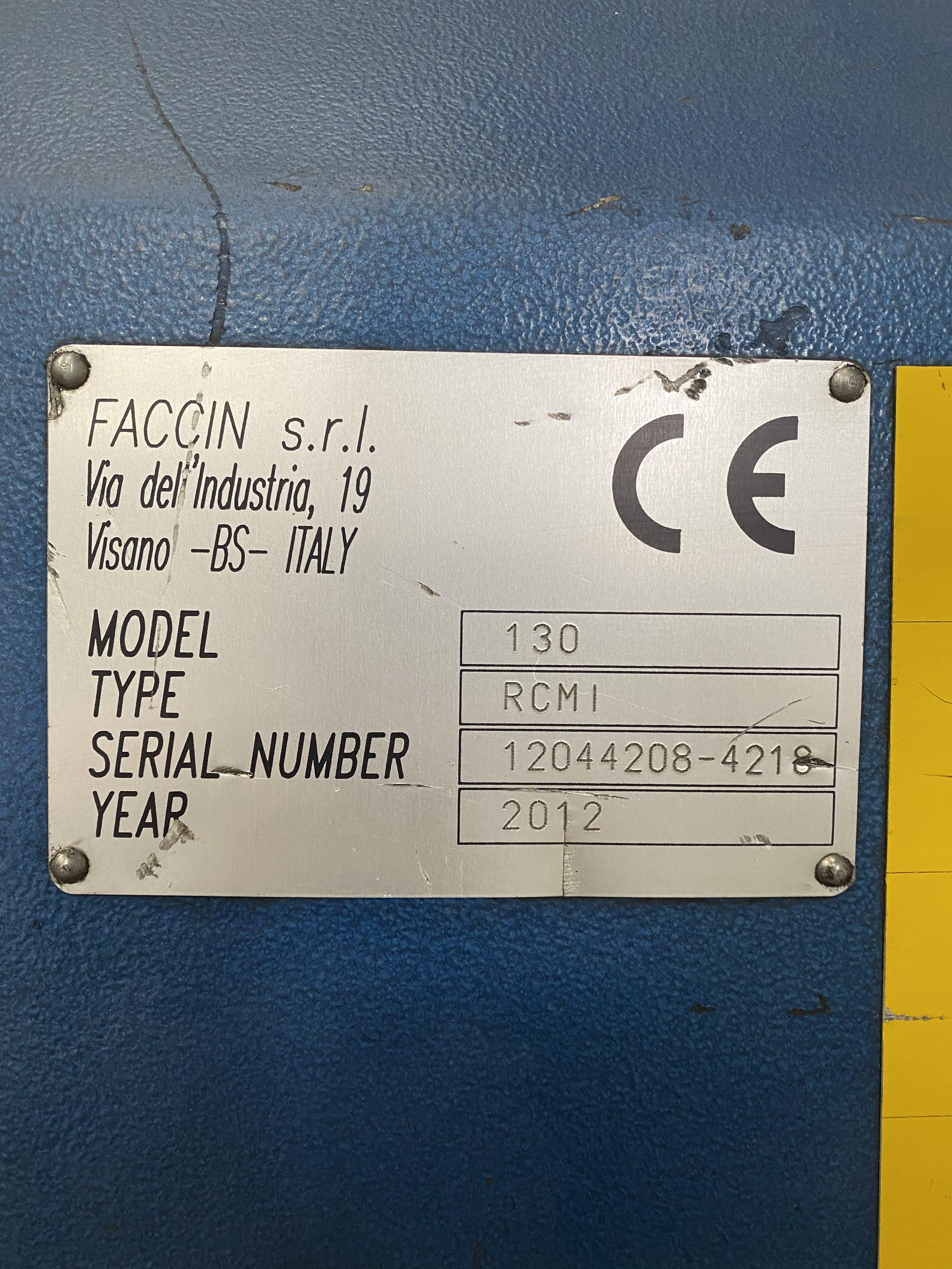 Used 2012 Faccin Hydraulic Angle Bending Roll Model: 130