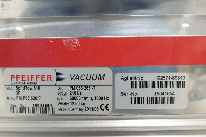 Used PFEIFFER SplitFlow 310 3P Agilent G2571-80310 Vacuum Pump w/ Controller TC 400