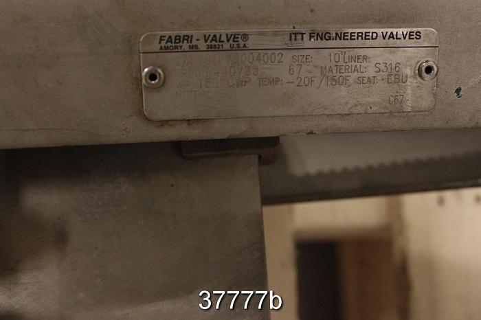 Used Fabri 10" Hand Operated Knife Gate Valve #37777