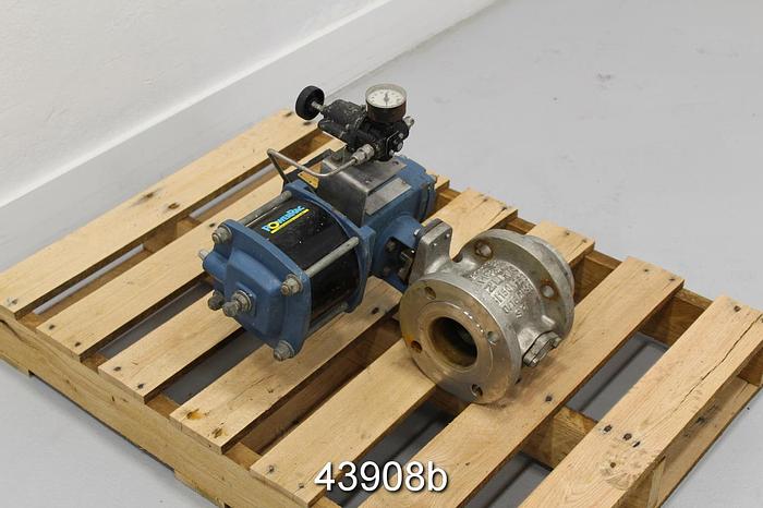 Used Dezurik 3" Air Operated V-Ball Valve, Stainless Steel Body #43908