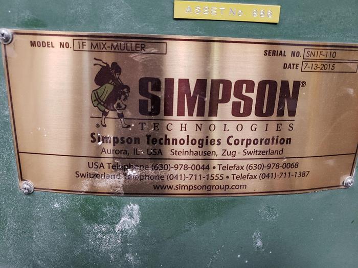 Used SIMPSON 1F MIX MULLER (On Hold)
