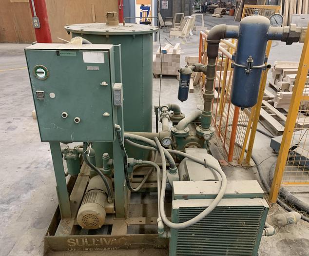 Used SULLAIR 25HP LIQUID RING VACUUM PUMP