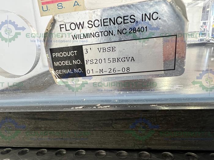 Used Flow Sciences FS2015 BKGVA 3 Ft Top Mount Vented Balance Safety Enclosure