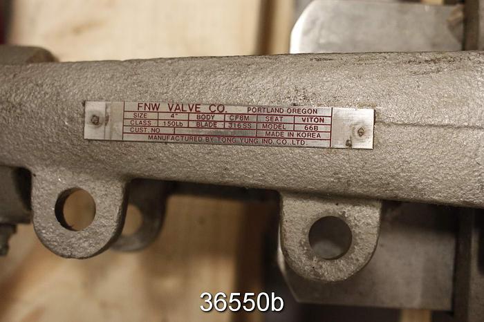Used Fnw 4" Hand Operated Knife Gate Valve #36550