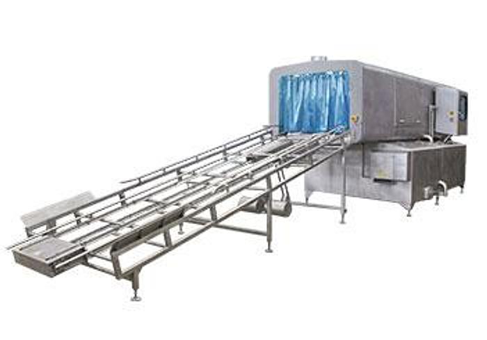 Xuclá Model M32-S7G Gas-Oil Container Tunnel Washer with Conveyor Belt