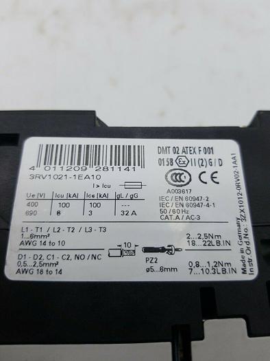 Used Siemens 3RV1021-1EA10 Manuel Motor Starter