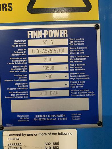 Used FINN-POWER A5-25 Turret punch press