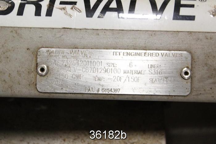 Used Fabri 6" Hand Operated Knife Gate Valve, FV-C6701290100 #36182