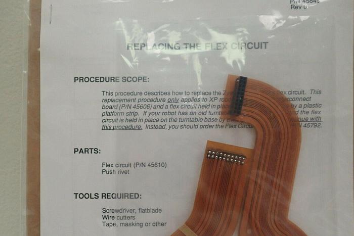 Used Zymark 45579/1 XP Robot Flex Circuit w/ Fasteners, P/N 45849