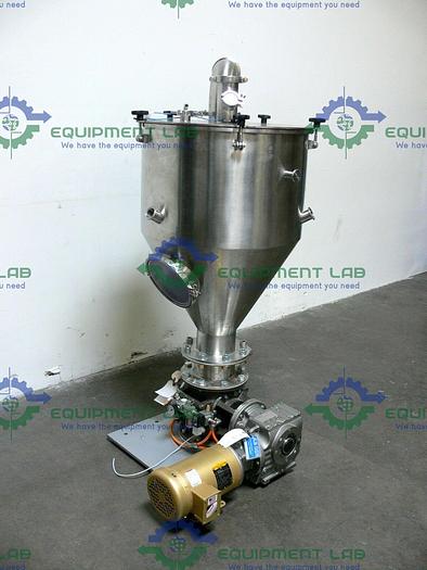 Used Industrial Powder Hopper w/ SEW-Eurodrive SAF67 AM143 Gear Reducer & 1HP Motor