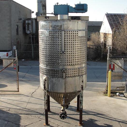 Used 1,100 GALLON WILL FLOW VERTICAL MIX TANK - 150 PSI JACKET