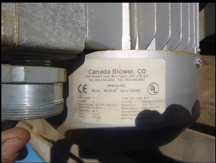 Used Blower, 5 HP, Regenerative, Canada Blowers, 155 CFM #S744410