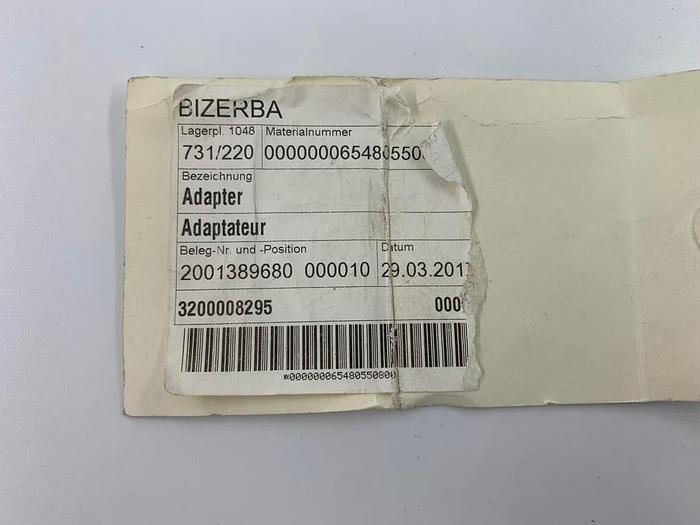 Bizerba Spare Parts Adapter Part No. 65480550