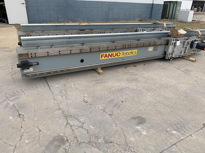 Used FANUC M710iC/70T GANTRY ROBOTIC SYSTEM, R30iA, 8' TALL RAIL X 11'6" OF TRAVEL