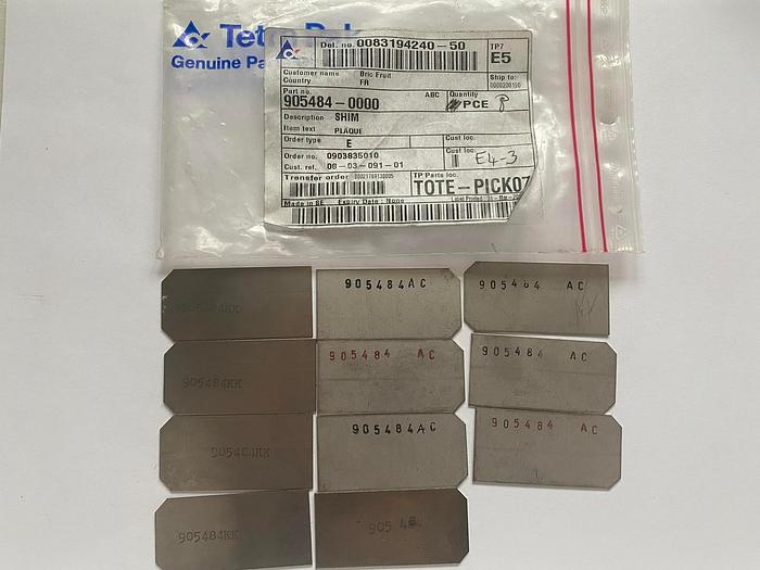 Tetra Pak Spare Parts Shim Part No. 905484-0000