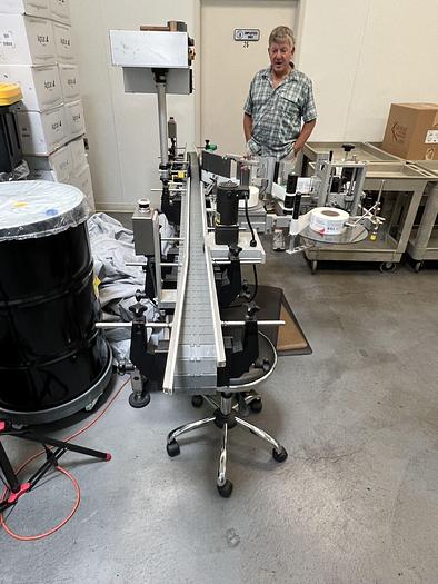 Used Labeler, Pressure Sensitive, Accraply, Model 35W, Conveyor #S744752