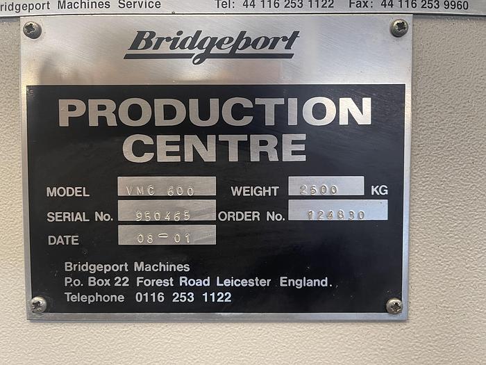 Ottime Centro di Lavoro Verticale BRIDGEPORT VMC 600