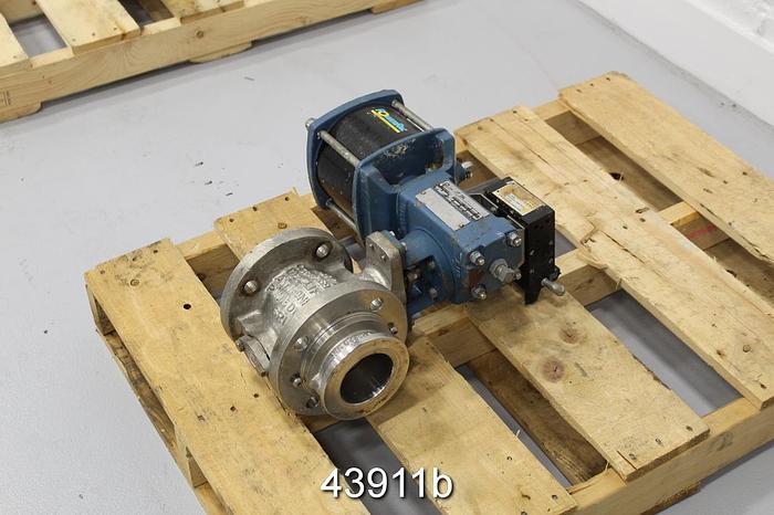Used Dezurik 3" Air Operated V-Ball Valve, Stainless Steel Body #43911