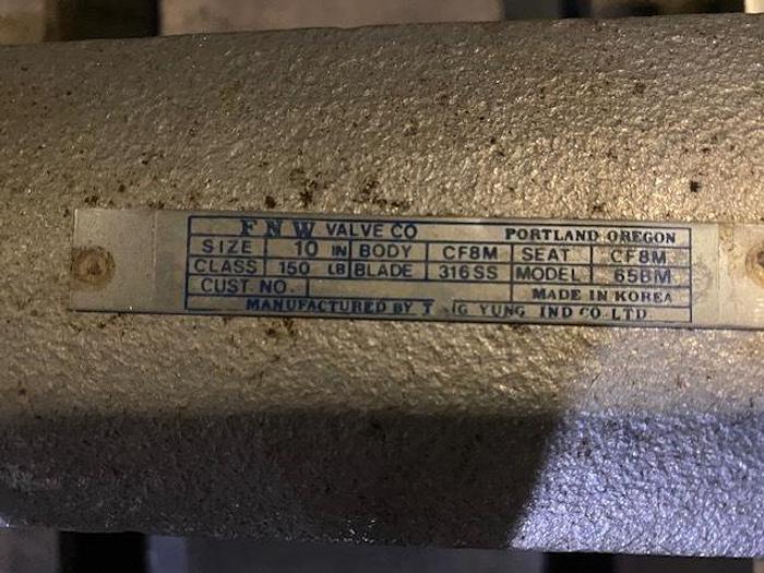 Used 10" FNW VALVE CO. PNEUMATIC KNIFE GATE VALVE  316SS