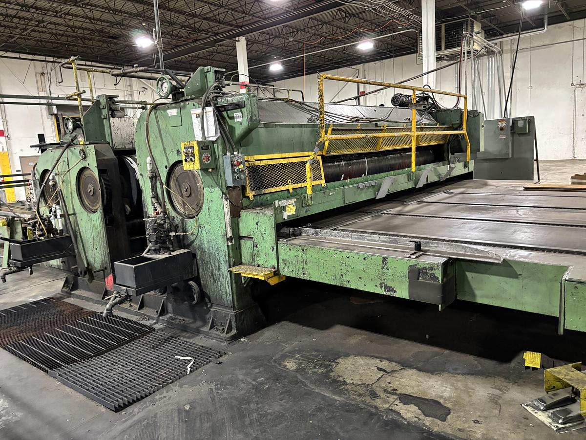 Used 86" x 185" Universal 2 color Flexo Rotary Slotter, Sauer tooling, Sheet Stacker