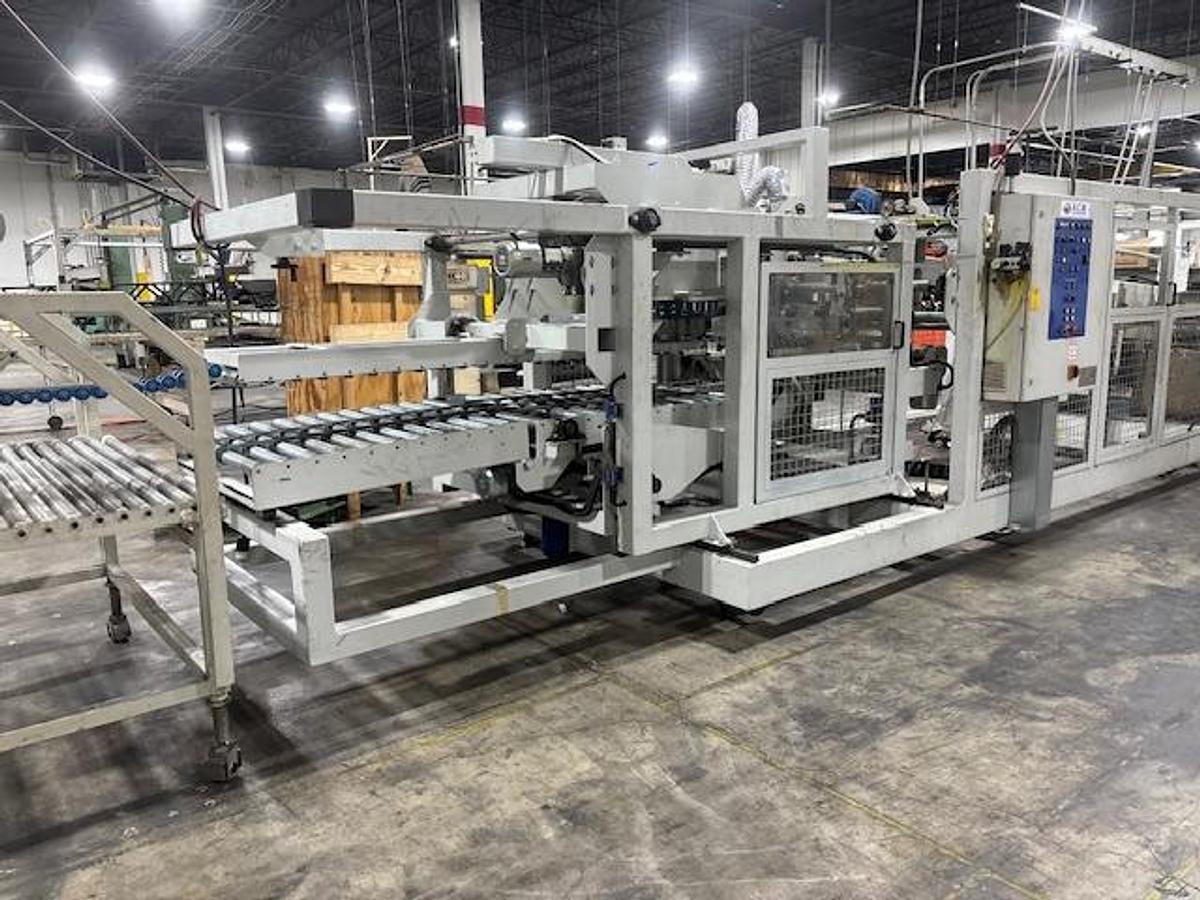 Used 25" x 68" Mckinley 2 color mini Flexo Folder Gluer with top loading counter ejector
