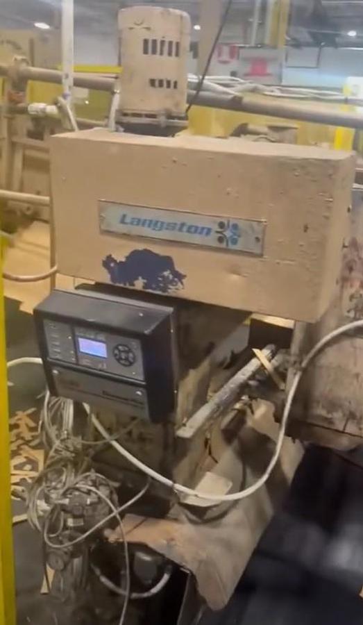 Used 37" x 97" Langston 3 color Flexo Folder Gluer with Die Cut section