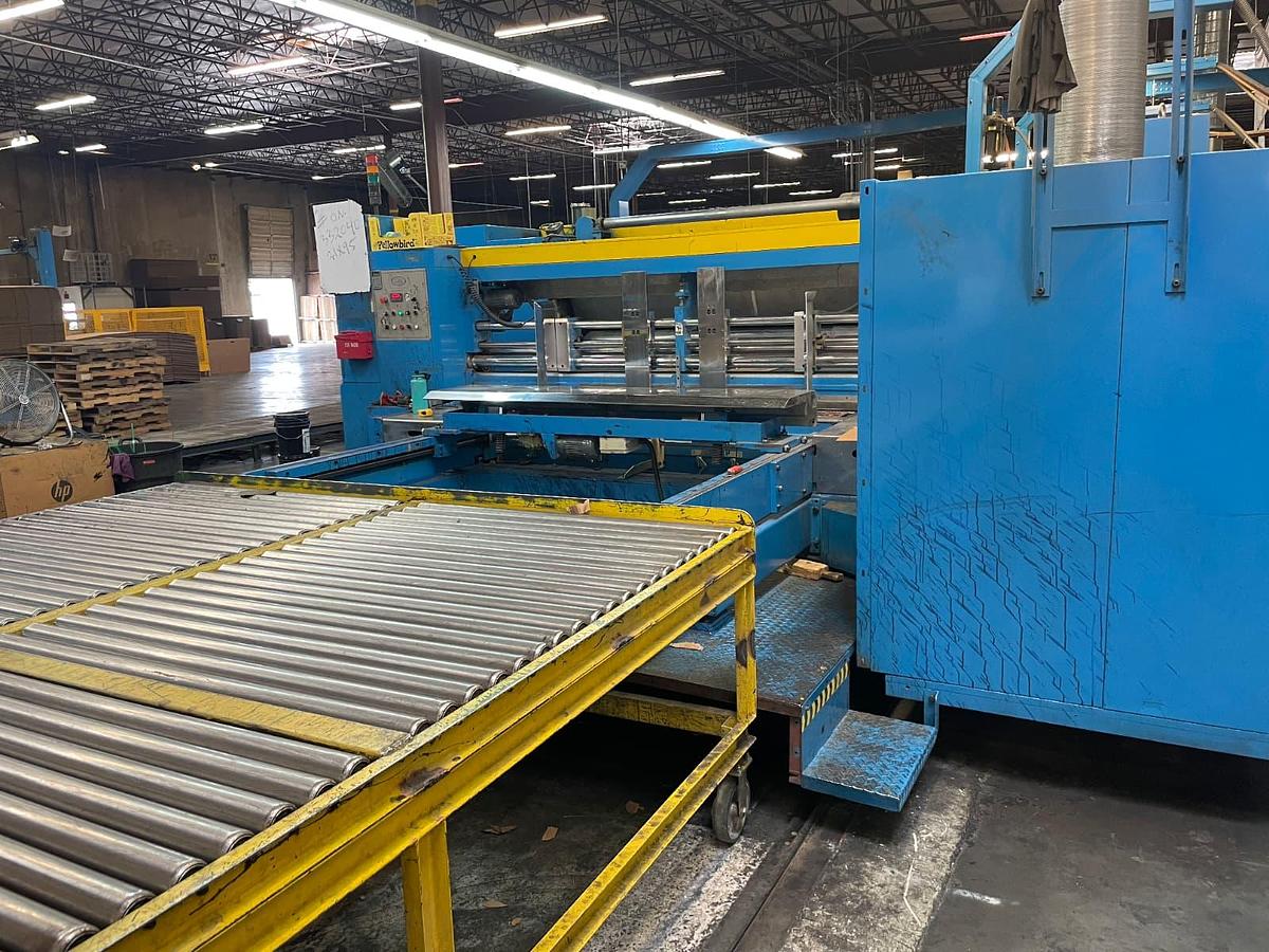 Used Latitude 50"x110 with Die Cut Section, Motorized Slotting Heads, Vacuum Transfer. 2008 Machine In Operation