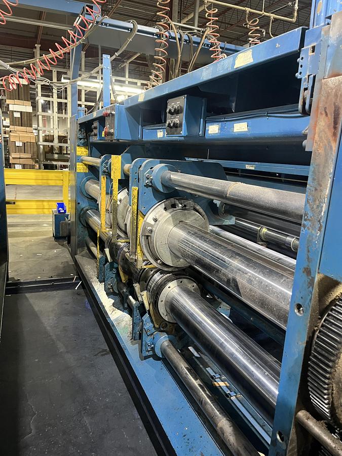 Used 50" x 130" McKinley 2 color Flexo Folder Gluer with die cut section