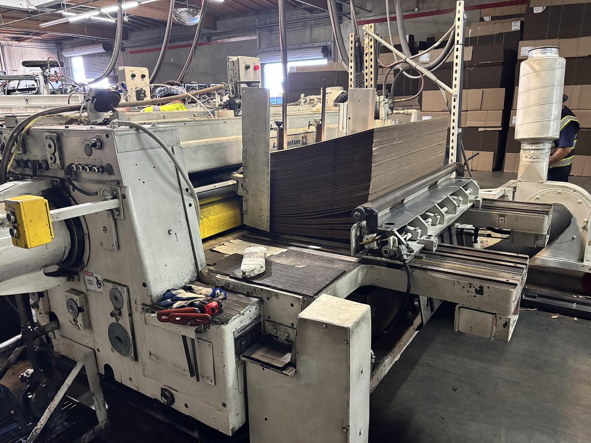 Used 37” x 84” Langston 2 color flexo folder gluer