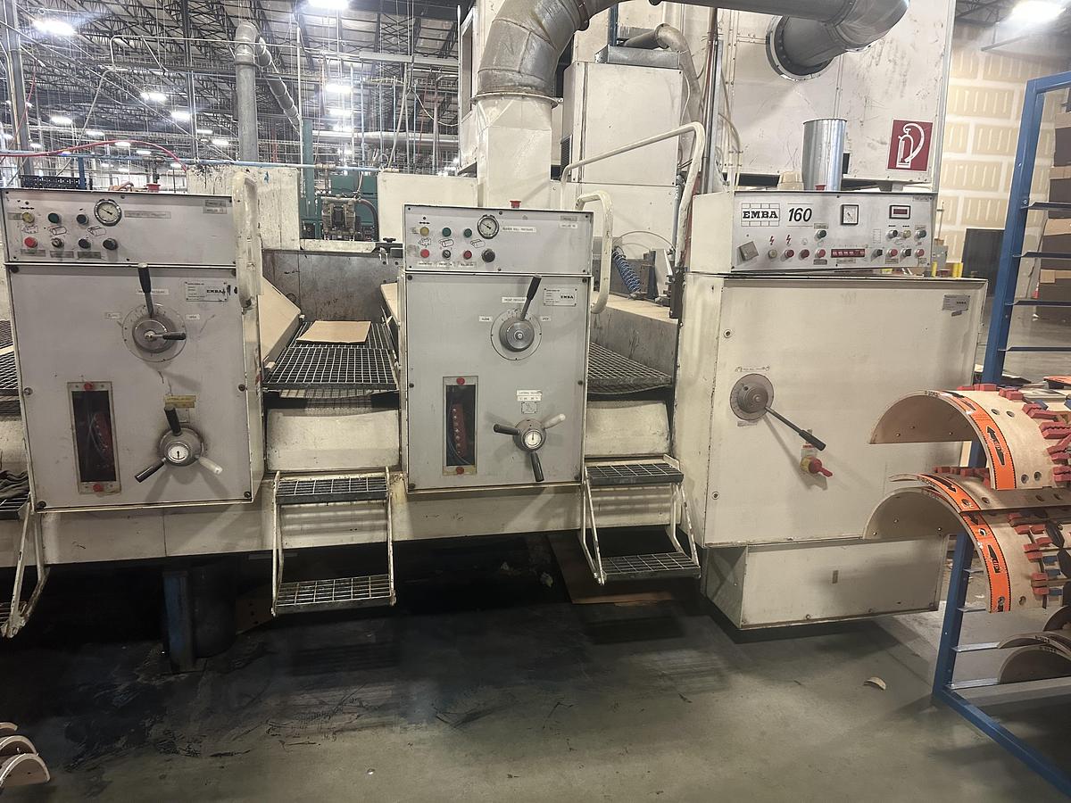 Used 24″ x 63″ Emba 2 color Flexo Folder Gluer