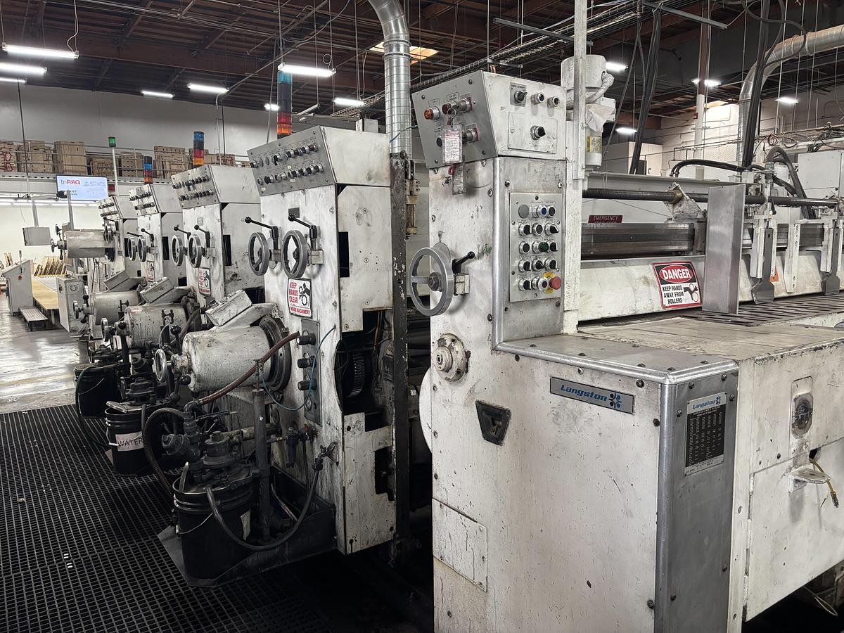 Used 66" x 115" Langston 3 color Rotary Die Cutter