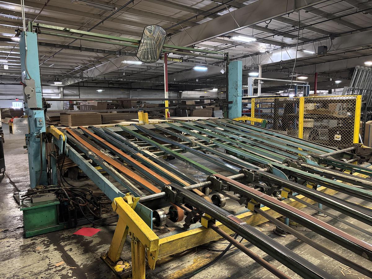 Used 86" x 185" Universal 2 color Flexo Rotary Slotter, Sauer tooling, Sheet Stacker