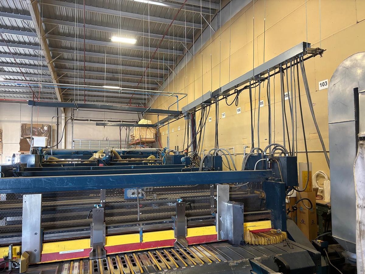 Used 66" x 126" Ward 2 Color Flexo Folder Gluer with DC section