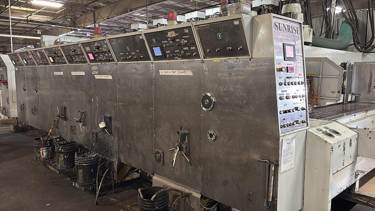 Used 66″ x 126″ Sunrise 4 Color Rotary Die Cutter with Slotting
