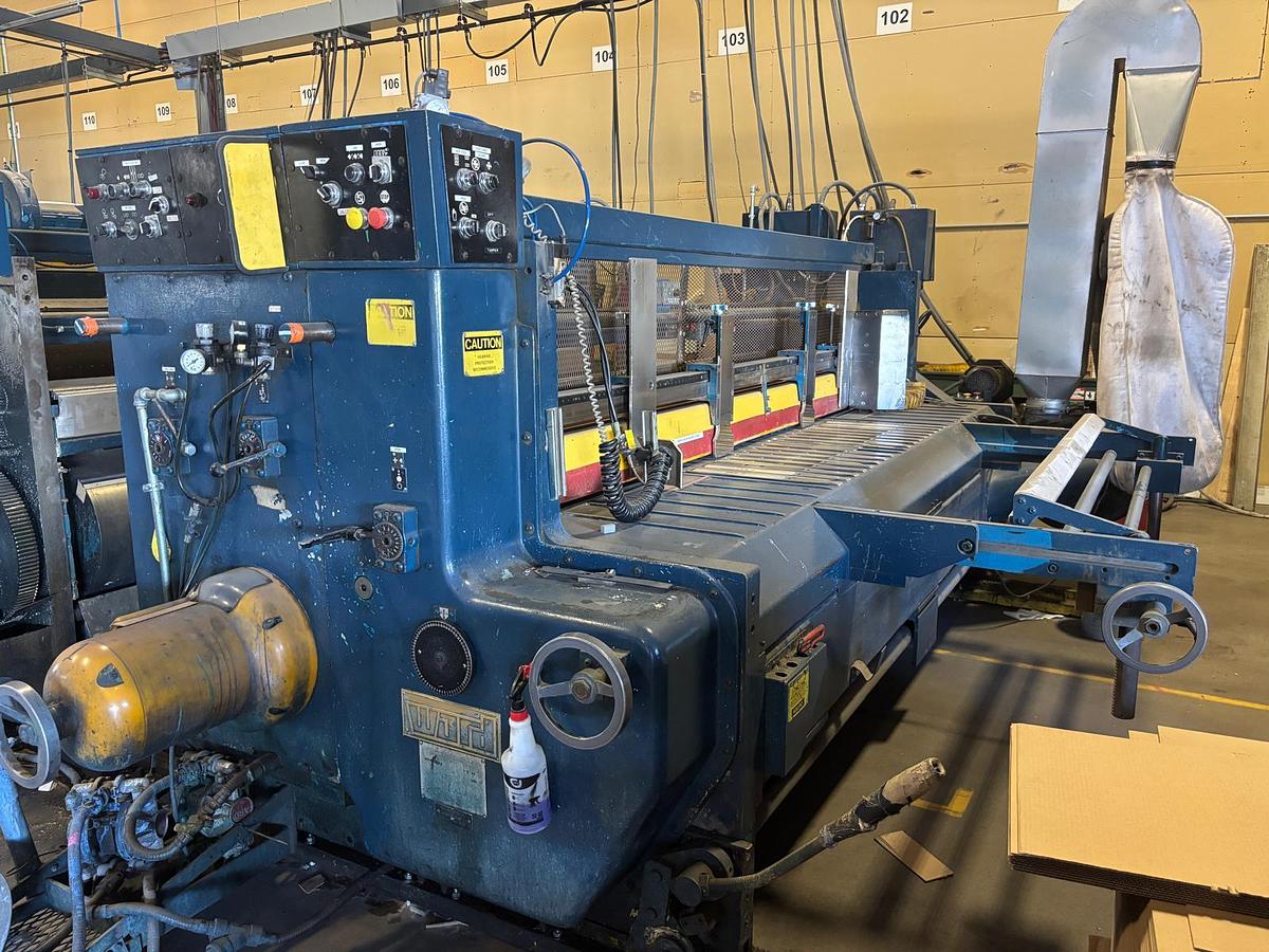 Used 66" x 126" Ward 2 Color Flexo Folder Gluer with DC section