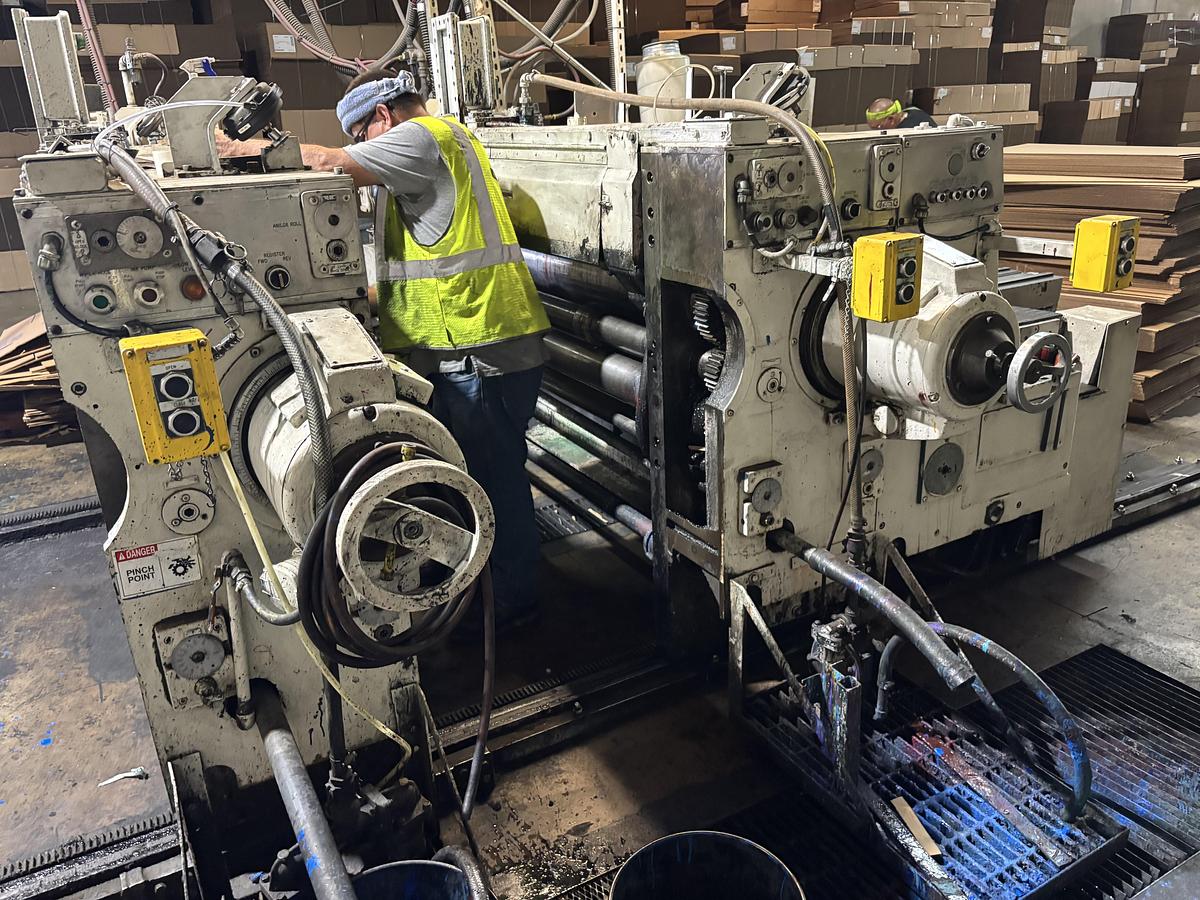 Used 37” x 84” Langston 2 color flexo folder gluer